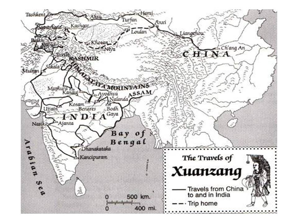 Xuanzang travel route